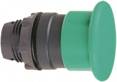 Schneider Electric - 22mm Mount Hole, Extended Mushroom Head, Pushbutton Switch Only - Round, Green Pushbutton, Illuminated, Maintained (MA) - Americas Industrial Supply