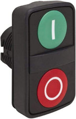 Schneider Electric - 22mm Mount Hole, Flush, Pushbutton Switch Only - Rectangle, Green and Red Pushbutton, Nonilluminated, Momentary (MO), On-Off, Shock and Vibration Resistant - Americas Industrial Supply