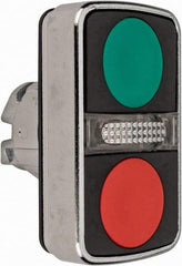 Schneider Electric - 22mm Mount Hole, Flush, Pushbutton Switch Only - Rectangle, Green and Red Pushbutton, Illuminated, Momentary (MO), On-Off, Shock and Vibration Resistant - Americas Industrial Supply