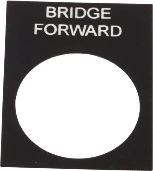 Schneider Electric - Rectangular, PVC Legend Plate - Bridge Forward - Black Background, White Letters, 22mm Hole Diameter, 30mm Wide x 40mm High - Americas Industrial Supply