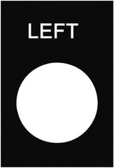 Schneider Electric - Rectangular, PVC Legend Plate - Left - Black Background, White Letters, 22mm Hole Diameter, 30mm Wide x 40mm High - Americas Industrial Supply