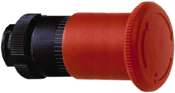 Schneider Electric - 22mm Mount Hole, Extended Mushroom Head, Pushbutton Switch Only - Round, Red Pushbutton, Nonilluminated, Maintained (MA), Off, Shock and Vibration Resistant - Americas Industrial Supply