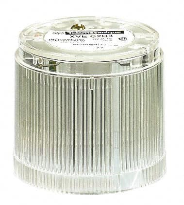 Schneider Electric - LED Lamp, Clear, Steady, Stackable Tower Light Module - 24 VAC/VDC, 25 Milliamp, IP40, IP42 Ingress Rating, Base Mount - Americas Industrial Supply