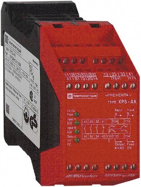 Schneider Electric - 24 VAC/VDC, 5 VA Power Rating, Electromechanical & Solid State Screw Clamp General Purpose Relay - 6 Amp at 24 V, 45mm Wide x 99mm High x 114mm Deep - Americas Industrial Supply