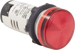 Schneider Electric - 120 VAC Red Lens LED Pilot Light - Round Lens, Screw Clamp Connector, 29mm Wide, Shock Resistant, Vibration Resistant - Americas Industrial Supply