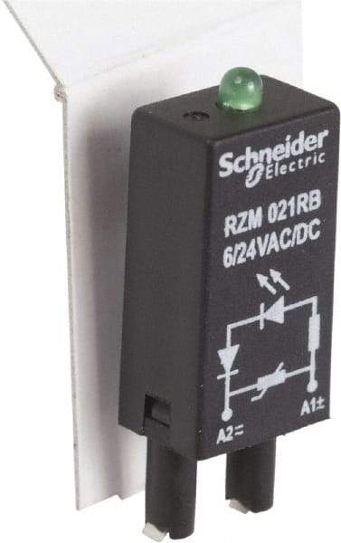 Schneider Electric - 6-24 VAC, 6-24 VDC, Relay Protection Module - For Use with RGZ Sockets (RXG Series), RSZ Sockets (RSB Series) - Americas Industrial Supply