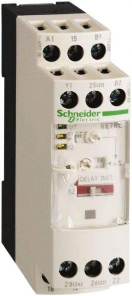 Schneider Electric - 300 hr Delay, Single Range 2CO Time Delay Relay - 8 Contact Amp, 110 to 240 VAC, 24 VAC, 24 VDC, 42 to 48 VAC & 42 to 48 VDC - Americas Industrial Supply