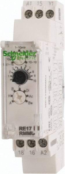 Schneider Electric - 100 hr Delay, Multiple Range SPDT Time Delay Relay - 8 Contact Amp, 24 to 240 VAC/VDC, Selector Switch - Americas Industrial Supply