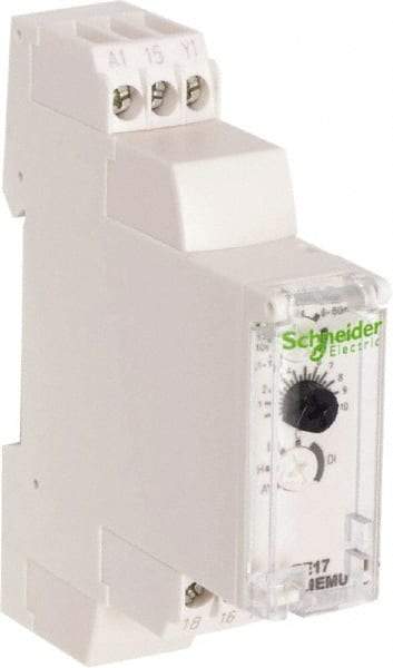 Schneider Electric - 10 hr Delay, Multiple Range SPDT Time Delay Relay - 8 Contact Amp, 24 to 240 VAC/VDC, Selector Switch - Americas Industrial Supply