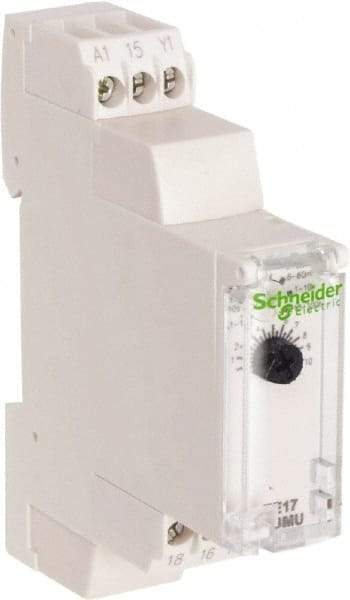 Schneider Electric - 100 hr Delay, Multiple Range SPDT Time Delay Relay - 8 Contact Amp, 24 VDC & 24 to 240 VAC, Selector Switch - Americas Industrial Supply