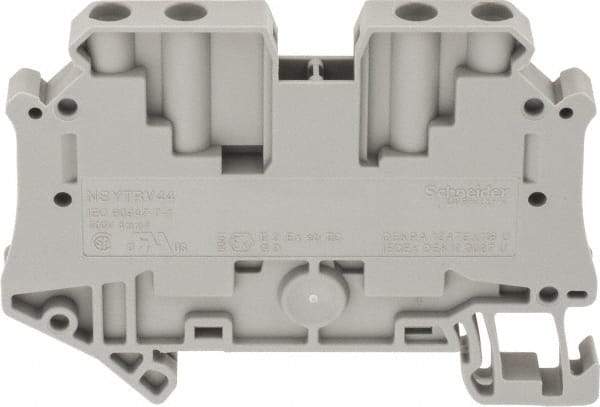 Schneider Electric - 1 Pole, 500 Volt, 39 Amp, -40 to 266°F, DIN Rail Mount, Polyamide Passthrough Terminal Block - 4 Contacts, 26 to 10 AWG Compatibility, 47-1/2mm High - Americas Industrial Supply