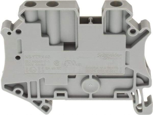 Schneider Electric - 1 Pole, 500 Volt, 41 Amp, -40 to 266°F, DIN Rail Mount, Polyamide Passthrough Terminal Block - 3 Contacts, 26 to 10 AWG Compatibility, 47-1/2mm High - Americas Industrial Supply