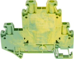 Schneider Electric - 1 Pole, 1,000 Volt, -40 to 266°F, DIN Rail Mount, Polyamide Grounding Terminal Block - 4 Contacts, 26 to 12 AWG Compatibility, 65mm High - Americas Industrial Supply