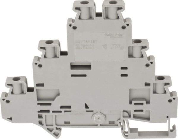 Schneider Electric - 3 Poles, 500 Volt, 24 Amp, -40 to 266°F, DIN Rail Mount, Polyamide Passthrough Terminal Block - 6 Contacts, 26 to 12 AWG Compatibility, 77-1/2mm High - Americas Industrial Supply