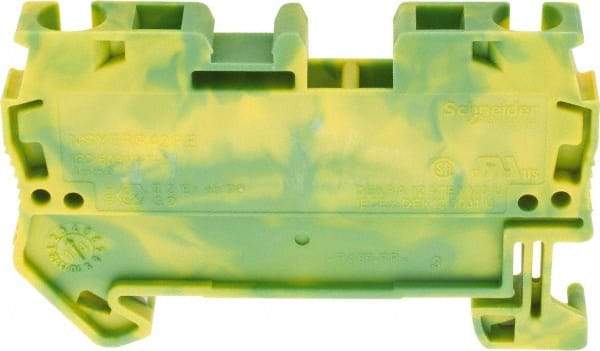 Schneider Electric - 1 Pole, 1,000 Volt, -40 to 266°F, DIN Rail Mount, Polyamide Grounding Terminal Block - 2 Contacts, 28 to 10 AWG Compatibility, 36-1/2mm High - Americas Industrial Supply