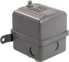 Square D - 1 NEMA Rated, DPST, 80 to 100 psig, Vacuum Switch Pressure and Level Switch - Adjustable Pressure, 575 VAC, 1/4 Inch NPSF Connector, Screw Terminal, For Use with Air Compressors, Electrically Driven Water Pumps - Americas Industrial Supply