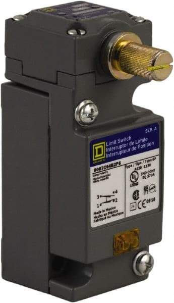 Square D - DPDT, 2NC/2NO, 600 Volt Screw Terminal, Rotary Head Actuator, General Purpose Limit Switch - 1, 2, 4, 6, 12, 13, 6P NEMA Rating, IP67 IPR Rating - Americas Industrial Supply