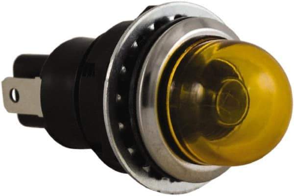 Schneider Electric - 24 V Yellow Lens Incandescent Pilot Light - Round Lens, Dust-tight, Oiltight - Americas Industrial Supply