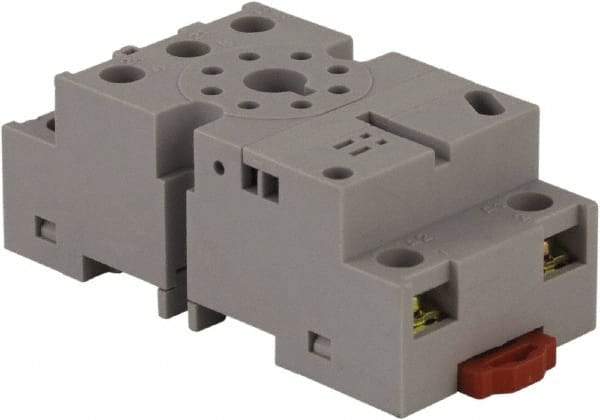 Square D - 8 Pins, 300 VAC, 10 Amp (CSA) and 16 Amp (UL), Square Relay Socket - DIN Rail Mount, Panel Mount, 2 Tiers, Screw Terminal - Americas Industrial Supply