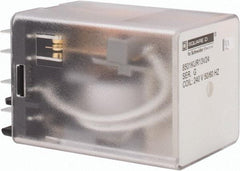 Square D - 11 Pins, 1 hp at 277 Volt & 1/3 hp at 120 Volt, 3 VA Power Rating, Square Electromechanical Plug-in General Purpose Relay - 10 Amp at 250 VAC, 3PDT, 240 VAC at 50/60 Hz, 34.9mm Wide x 50mm High x 35.4mm Deep - Americas Industrial Supply