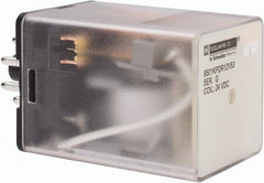 Square D - 8 Pins, 1 hp at 277 Volt & 1/3 hp at 120 Volt, 3 VA Power Rating, Octal Electromechanical Plug-in General Purpose Relay - 10 Amp at 250 VAC, DPDT, 24 VDC, 34.9mm Wide x 50.3mm High x 35.4mm Deep - Americas Industrial Supply