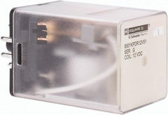 Square D - 8 Pins, 1 hp at 277 Volt & 1/3 hp at 120 Volt, 3 VA Power Rating, Octal Electromechanical Plug-in General Purpose Relay - 10 Amp at 250 VAC, DPDT, 12 VDC, 34.9mm Wide x 50.3mm High x 35.4mm Deep - Americas Industrial Supply