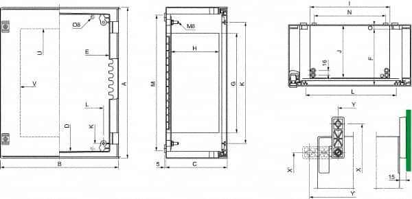 Schneider Electric - Polyester Standard Enclosure Hinge Cover - NEMA 13, 4X, 430mm Wide x 530 mm High x 200mm Deep, Impact Resistant - Americas Industrial Supply