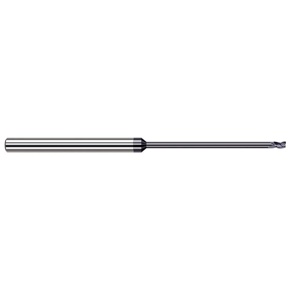 Square End Mill: 0.045'' Dia, 0.067'' LOC, 1/8'' Shank Dia, 2-1/2'' OAL, 3 Flutes, Solid Carbide Single End, AlTiN Finish, 30 ° Helix, Centercutting, RH Cut, RH Flute