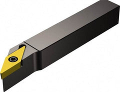 Sandvik Coromant - QS-SVJB, Left Hand Cut, -3° Lead Angle, 12mm Shank Height x 12mm Shank Width, Neutral Rake Indexable Turning Toolholder - 70mm OAL, VBMT 11 03 04 Insert Compatibility, Series CoroTurn 107 - Americas Industrial Supply