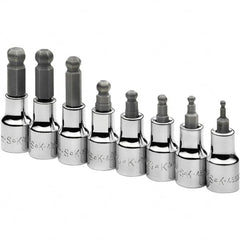 SK - 8 Piece 3/8" Drive Metric Ball Hex Bit Socket Set - Americas Industrial Supply