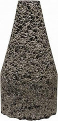 Tru-Maxx - Type 19, 1-1/2" Max Diam, 3" Head Thickness, 16 Grit Oval Cone - Zirconia Alumina, Coarse Grade, 3/8-24 Shank Thread - Americas Industrial Supply