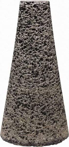 Tru-Maxx - Type 17, 2" Max Diam, 4" Head Thickness, 16 Grit Oval Cone - Zirconia Alumina, Coarse Grade, 5/8-11 Shank Thread - Americas Industrial Supply