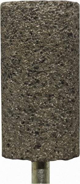 Tru-Maxx - 3/4" Head Diam x 2" Thickness, W208, Cylinder End, Zirconia Alumina Mounted Point - Brown, Coarse Grade, 24 Grit, 18,750 RPM - Americas Industrial Supply
