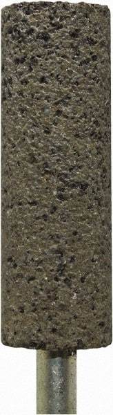 Tru-Maxx - 5/8" Head Diam x 2" Thickness, W197, Cylinder End, Zirconia Alumina Mounted Point - Brown, Coarse Grade, 24 Grit, 21,000 RPM - Americas Industrial Supply