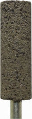Tru-Maxx - 5/8" Head Diam x 2" Thickness, W197, Cylinder End, Zirconia Alumina Mounted Point - Brown, Coarse Grade, 24 Grit, 21,000 RPM - Americas Industrial Supply
