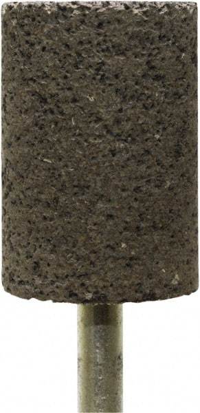 Tru-Maxx - 1" Head Diam x 1-1/2" Thickness, W221, Cylinder End, Zirconia Alumina Mounted Point - Brown, Coarse Grade, 24 Grit, 19,120 RPM - Americas Industrial Supply