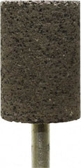 Tru-Maxx - 1" Head Diam x 1-1/2" Thickness, W221, Cylinder End, Zirconia Alumina Mounted Point - Brown, Coarse Grade, 24 Grit, 19,120 RPM - Americas Industrial Supply