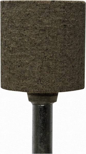Tru-Maxx - 1" Head Diam x 1" Thickness, W220, Cylinder End, Zirconia Alumina Mounted Point - Gray, Coarse Grade, 80 Grit, 25,500 RPM - Americas Industrial Supply