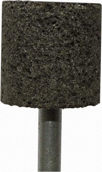 Tru-Maxx - 1" Head Diam x 1" Thickness, W220, Cylinder End, Zirconia Alumina Mounted Point - Brown, Medium Grade, 36 Grit, 25,500 RPM - Americas Industrial Supply