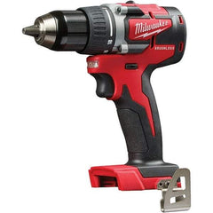 Milwaukee Tool - 18 Volt 1/2" Chuck Pistol Grip Handle Cordless Drill - 0-1800 RPM, Single-Sleeve Ratcheting Chuck, Reversible, Lithium-Ion Batteries Not Included - Americas Industrial Supply