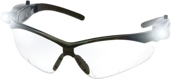 PYRAMEX - +1.5, Clear Lenses, Scratch Resistant, Framed Magnifying Safety Glasses - UV Protection, Black Nylon Frame, ANSI Z87.1 - Americas Industrial Supply