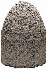 Tru-Maxx - Type 16, 2-3/4" Max Diam, 3-1/2" Head Thickness, 16 Grit Round Cone - Zirconia Alumina, Coarse Grade, 5/8-11 Shank Thread - Americas Industrial Supply