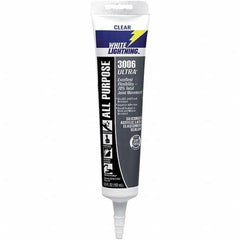 White Lightning - 5.5 oz Tube Clear Acrylic & Latex Sealant - -30 to 180°F Operating Temp, 45 min Tack Free Dry Time, 5 to 7 Days Full Cure Time - Americas Industrial Supply