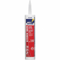 White Lightning - 10 oz Tube Clear Acrylic & Latex Sealant - -30 to 180°F Operating Temp, 45 min Tack Free Dry Time, 5 to 7 Days Full Cure Time - Americas Industrial Supply