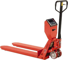 Vestil - 5,000 Lb Capacity, 7-1/2" Lift Scale Pallet Truck - 3" Min Lift Height, 48" Fork Length x 22-3/8" Fork Width, 22-1/2" Overall Width - Americas Industrial Supply