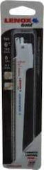 Lenox - 6" Long x 7/16" Thick, Bi-Metal Reciprocating Saw Blade - Tapered Profile, 6 TPI, Toothed Edge, Universal Shank - Americas Industrial Supply