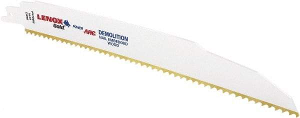Lenox - 9" Long x 7/8" Thick, Bi-Metal Reciprocating Saw Blade - Tapered Profile, 6 TPI, Toothed Edge, Universal Shank - Americas Industrial Supply