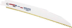 Lenox - 9" Long x 7/8" Thick, Bi-Metal Reciprocating Saw Blade - Tapered Profile, 6 TPI, Toothed Edge, Universal Shank - Americas Industrial Supply