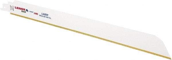 Lenox - 12" Long x 1" Thick, Bi-Metal Reciprocating Saw Blade - Tapered Profile, 18 TPI, Toothed Edge, Universal Shank - Americas Industrial Supply