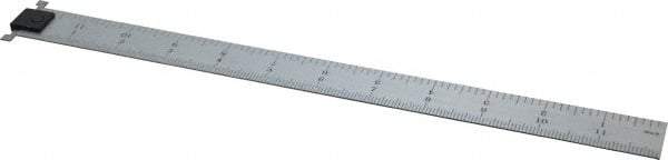 SPI - 12" Long, 1/64, 1/32, 1/16, 1/8" Graduation, Tool Steel Rule - 4R Graduation Style, 1" Wide, Silver, Satin Chrome Finish - Americas Industrial Supply
